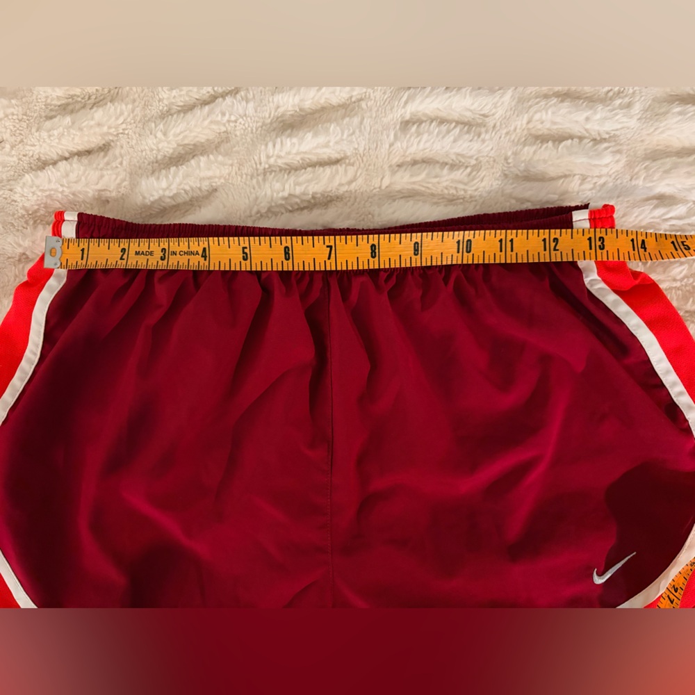 Nike Women's Red and White Athletic Shorts - Picture 3 of 5